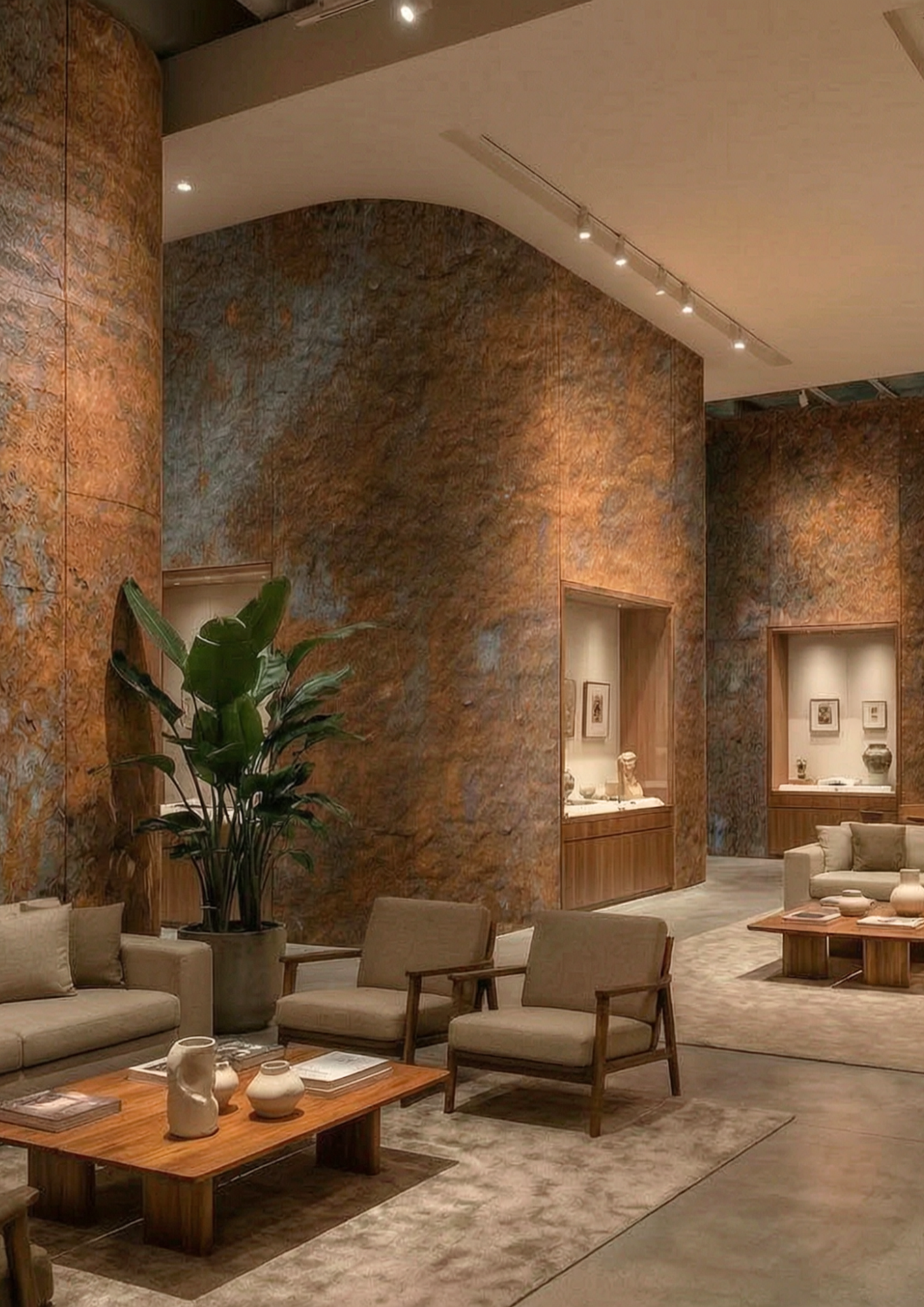 Golden copper stone panel