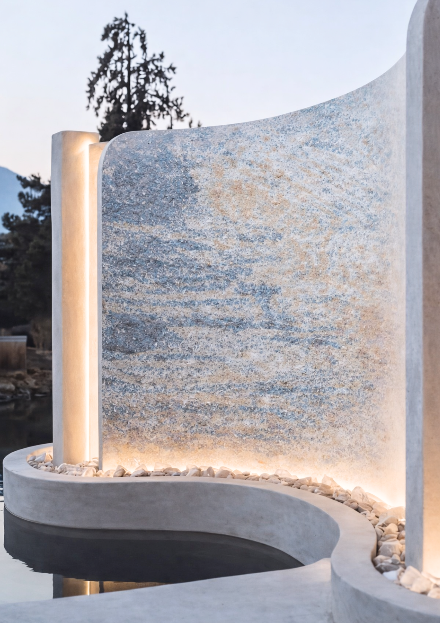 Blue stone with crystalline texture