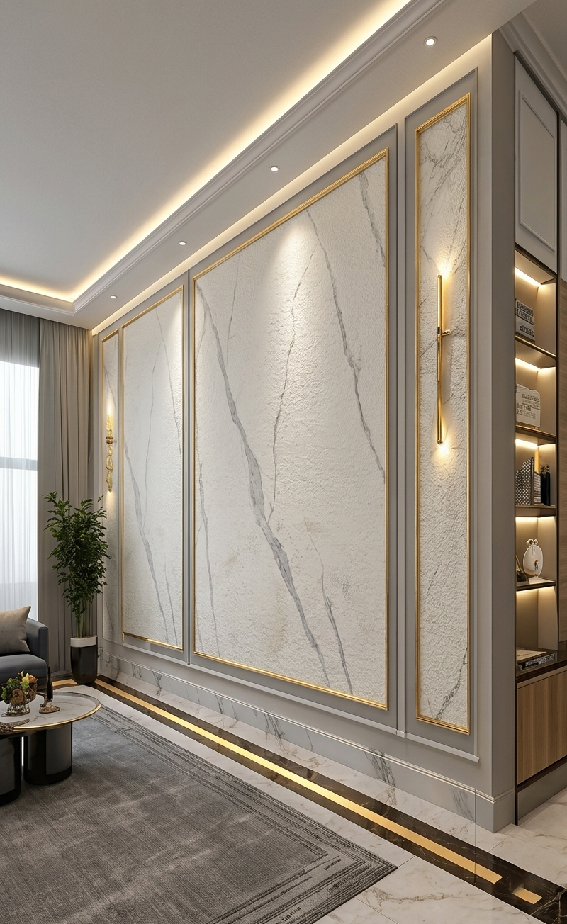 Satvario marble foldable stone tile detail