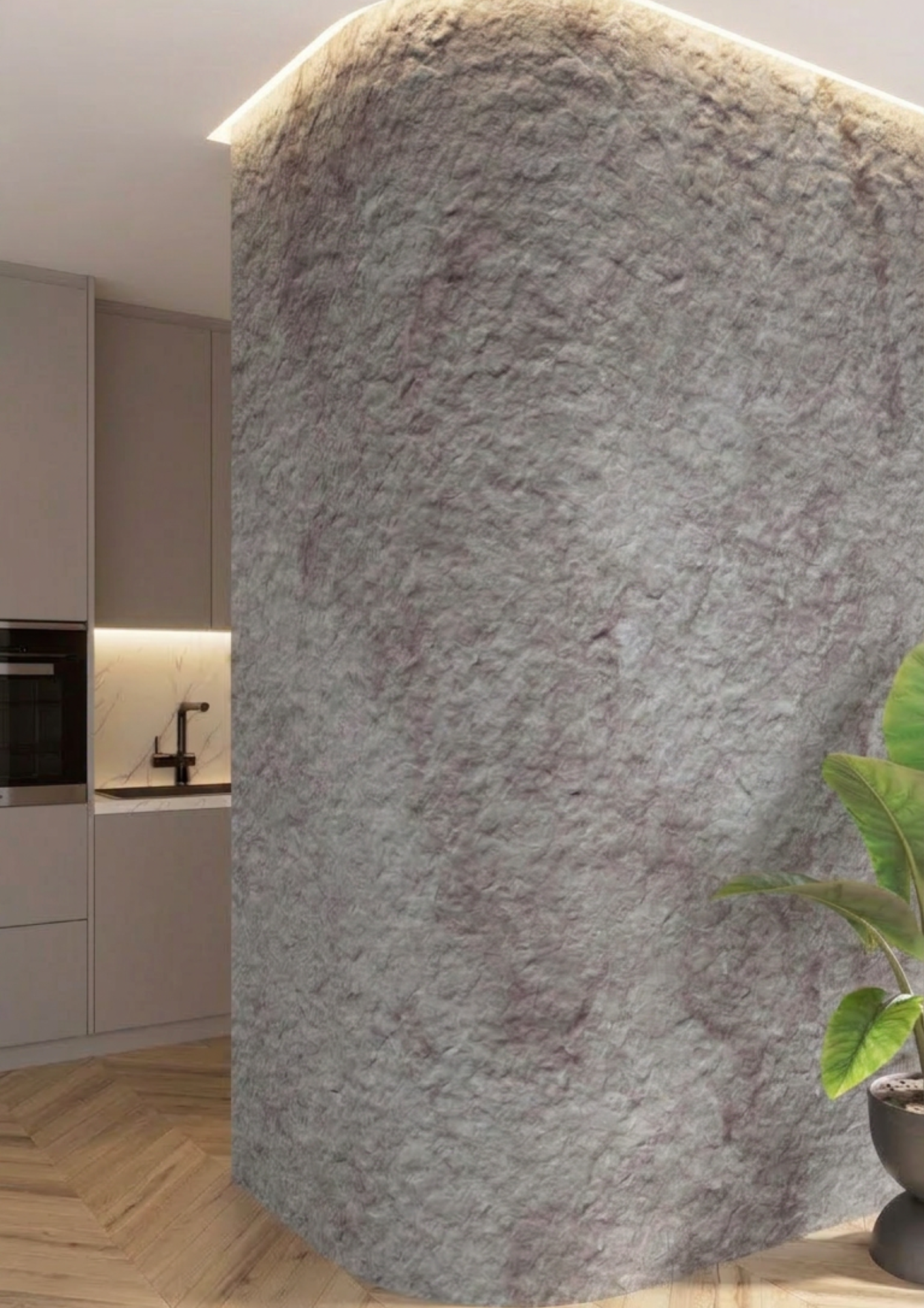 Beige foldable stone tile