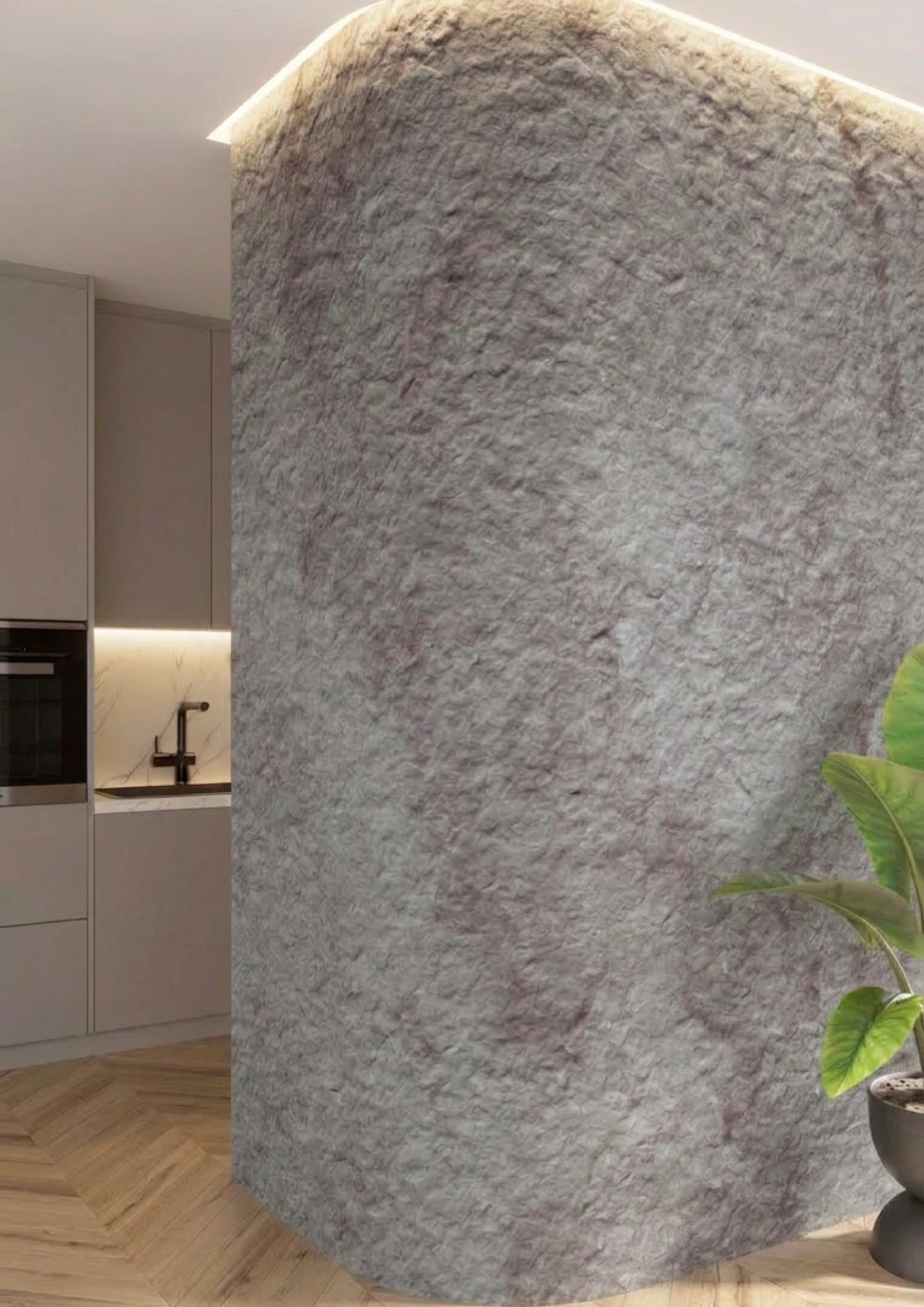 Beige foldable stone tile