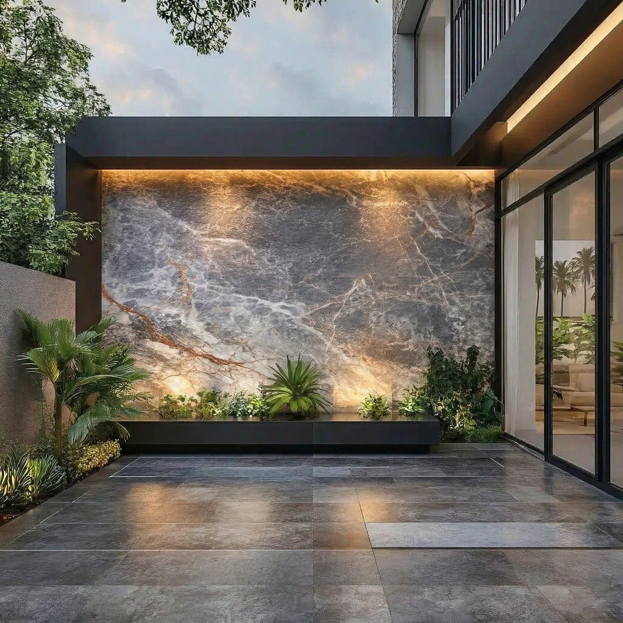 Dark grey marble surface