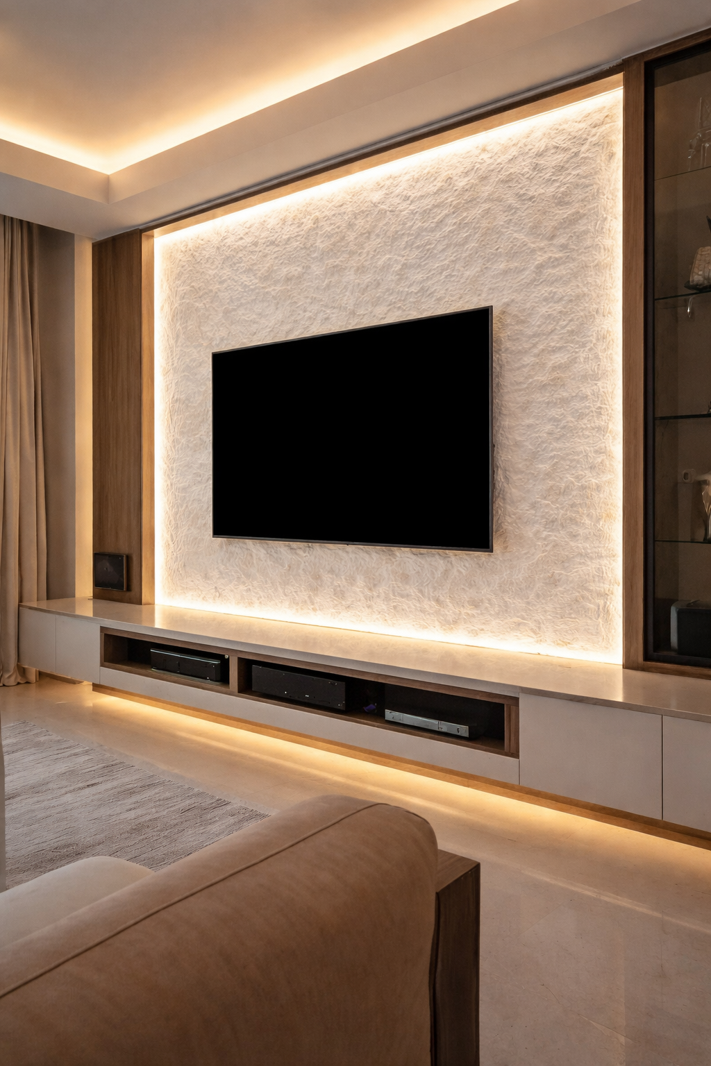 White marble tile panel